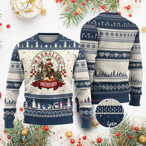 Western Christmas Knit Sweatshirt Howdy Country Christmas Horse Xmas Cheer - African Pride