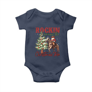 Western Christmas Baby Onesie Vintage 90s Cowboy Santa Claus Xmas Tree - African Pride