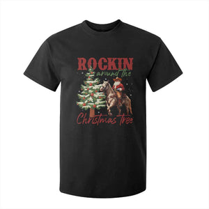 Western Christmas T Shirt For Kid Vintage 90s Cowboy Santa Claus Xmas Tree - African Pride