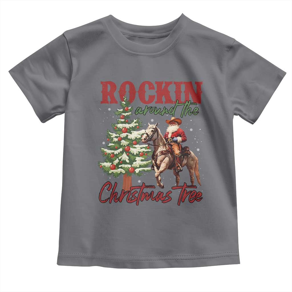 Western Christmas Toddler T Shirt Vintage 90s Cowboy Santa Claus Xmas Tree - African Pride