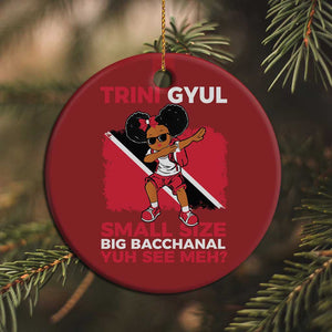 Trini Gyul Christmas Ornament Funny Trinidadian Girl Afro Island Girls Caribbean - African Pride