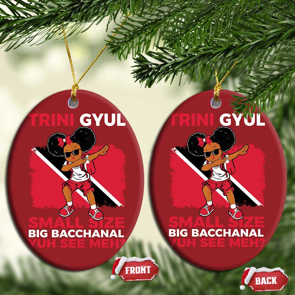 Trini Gyul Christmas Ornament Funny Trinidadian Girl Afro Island Girls Caribbean - African Pride