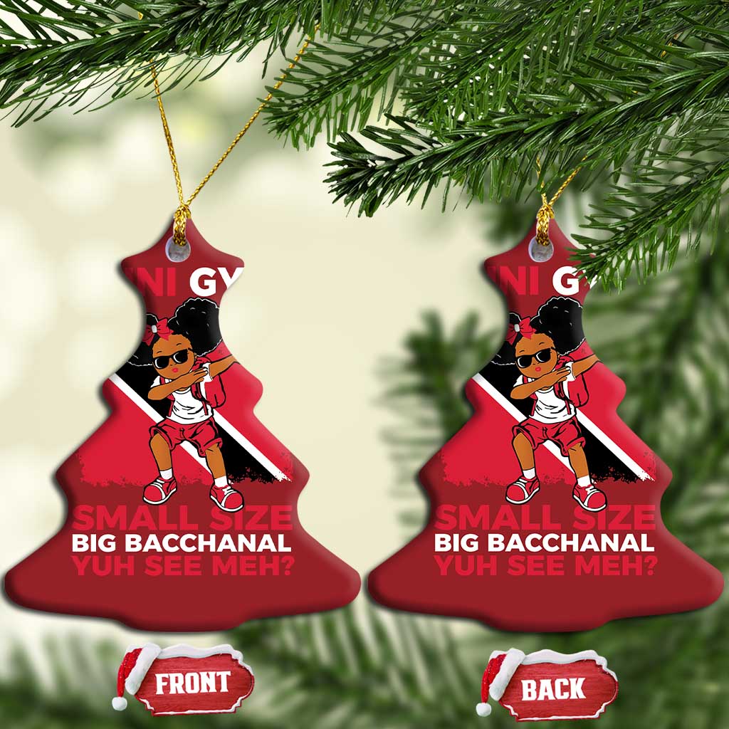 Trini Gyul Christmas Ornament Funny Trinidadian Girl Afro Island Girls Caribbean - African Pride