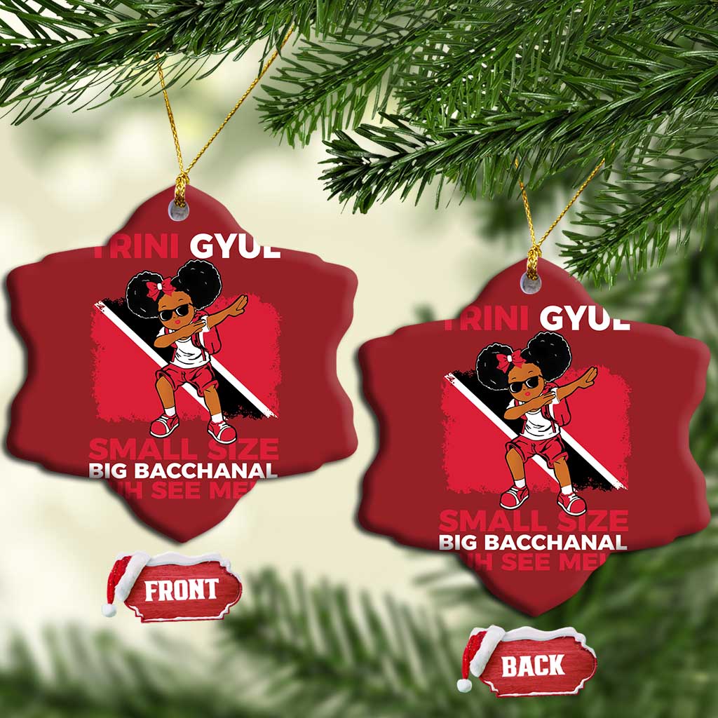 Trini Gyul Christmas Ornament Funny Trinidadian Girl Afro Island Girls Caribbean - African Pride