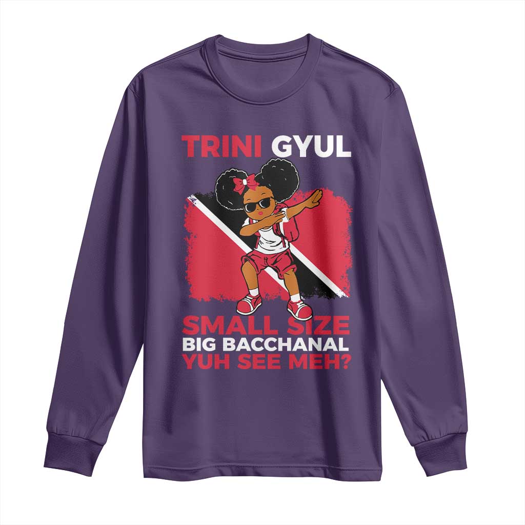 Trini Gyul Long Sleeve Shirt Funny Trinidadian Girl Afro Island Girls Caribbean - African Pride