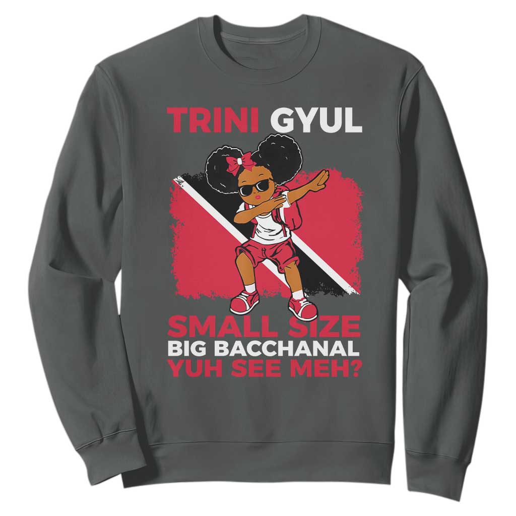 Trini Gyul Sweatshirt Funny Trinidadian Girl Afro Island Girls Caribbean - African Pride