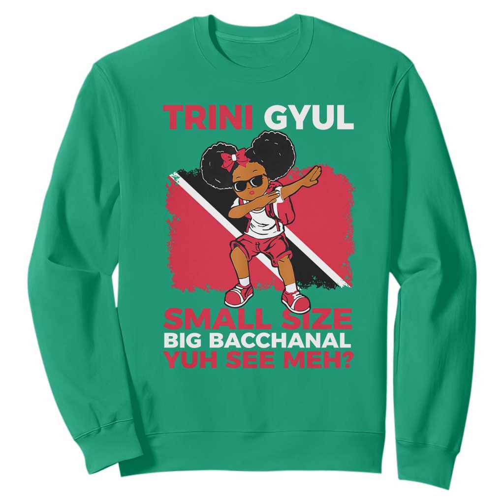 Trini Gyul Sweatshirt Funny Trinidadian Girl Afro Island Girls Caribbean - African Pride