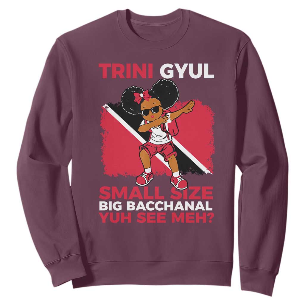 Trini Gyul Sweatshirt Funny Trinidadian Girl Afro Island Girls Caribbean - African Pride