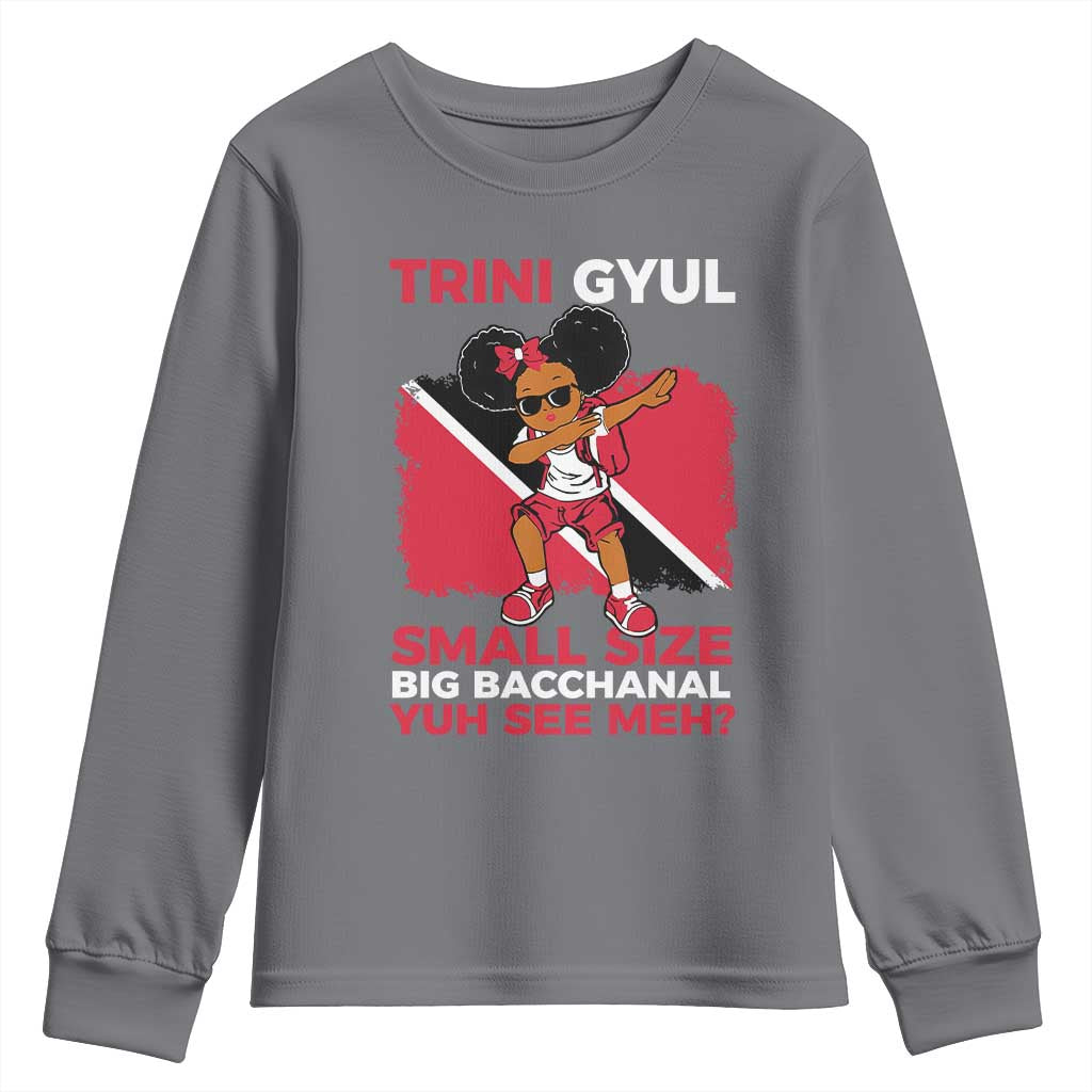 Trini Gyul Youth Sweatshirt Funny Trinidadian Girl Afro Island Girls Caribbean - African Pride