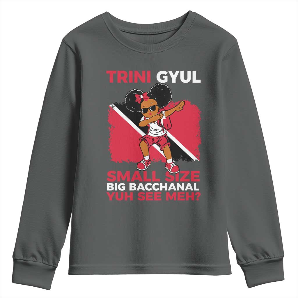 Trini Gyul Youth Sweatshirt Funny Trinidadian Girl Afro Island Girls Caribbean - African Pride