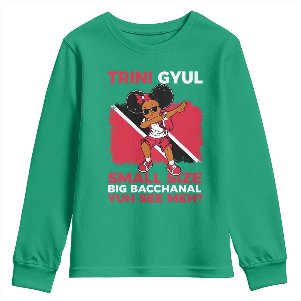 Trini Gyul Youth Sweatshirt Funny Trinidadian Girl Afro Island Girls Caribbean - African Pride