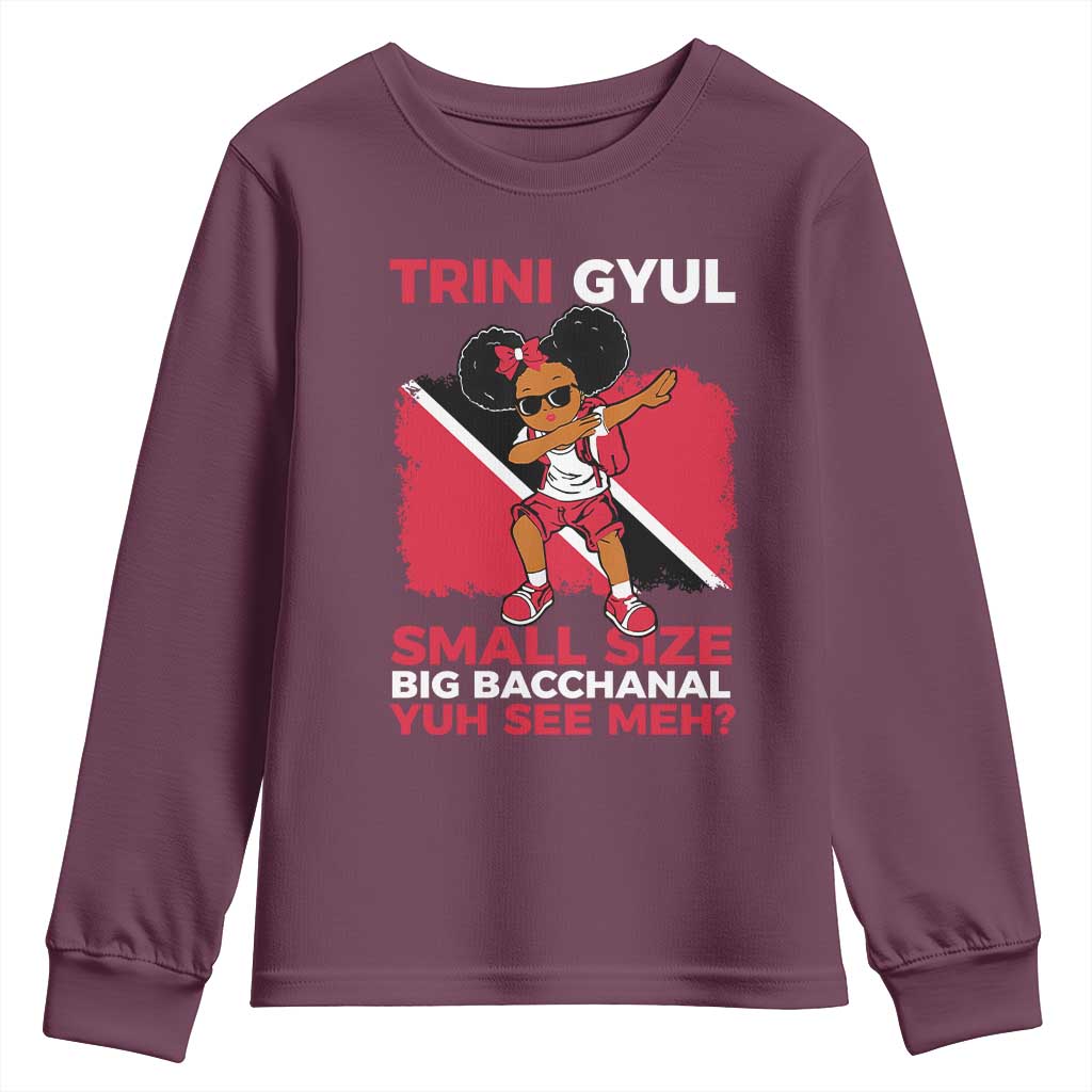 Trini Gyul Youth Sweatshirt Funny Trinidadian Girl Afro Island Girls Caribbean - African Pride