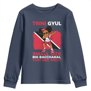 Trini Gyul Youth Sweatshirt Funny Trinidadian Girl Afro Island Girls Caribbean - African Pride