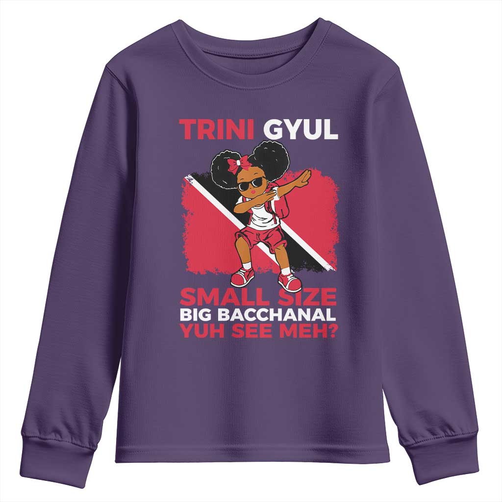 Trini Gyul Youth Sweatshirt Funny Trinidadian Girl Afro Island Girls Caribbean - African Pride