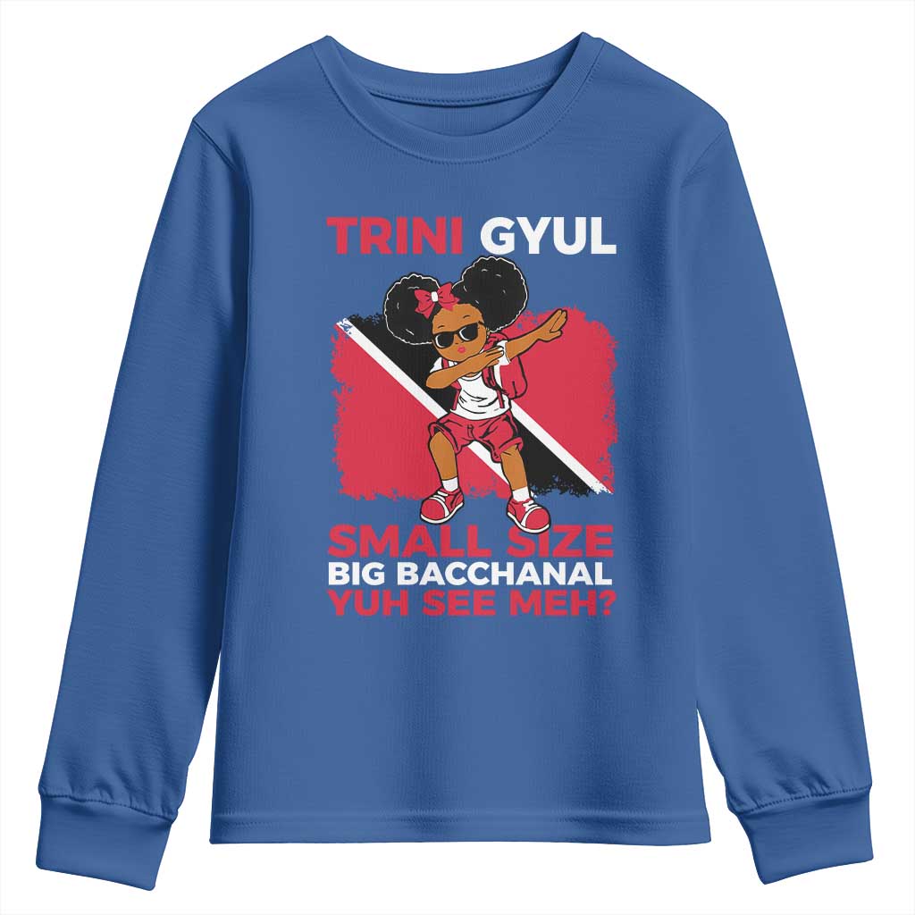 Trini Gyul Youth Sweatshirt Funny Trinidadian Girl Afro Island Girls Caribbean - African Pride