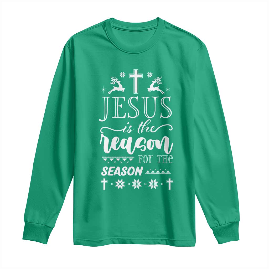 Christian Christmas Long Sleeve Shirt Jesus Is The Reason For The Season Xmas Faith - African Pride
