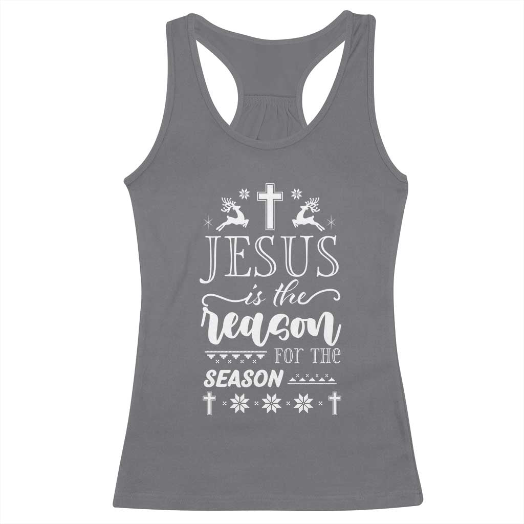Christian Christmas Racerback Tank Top Jesus Is The Reason For The Season Xmas Faith - African Pride