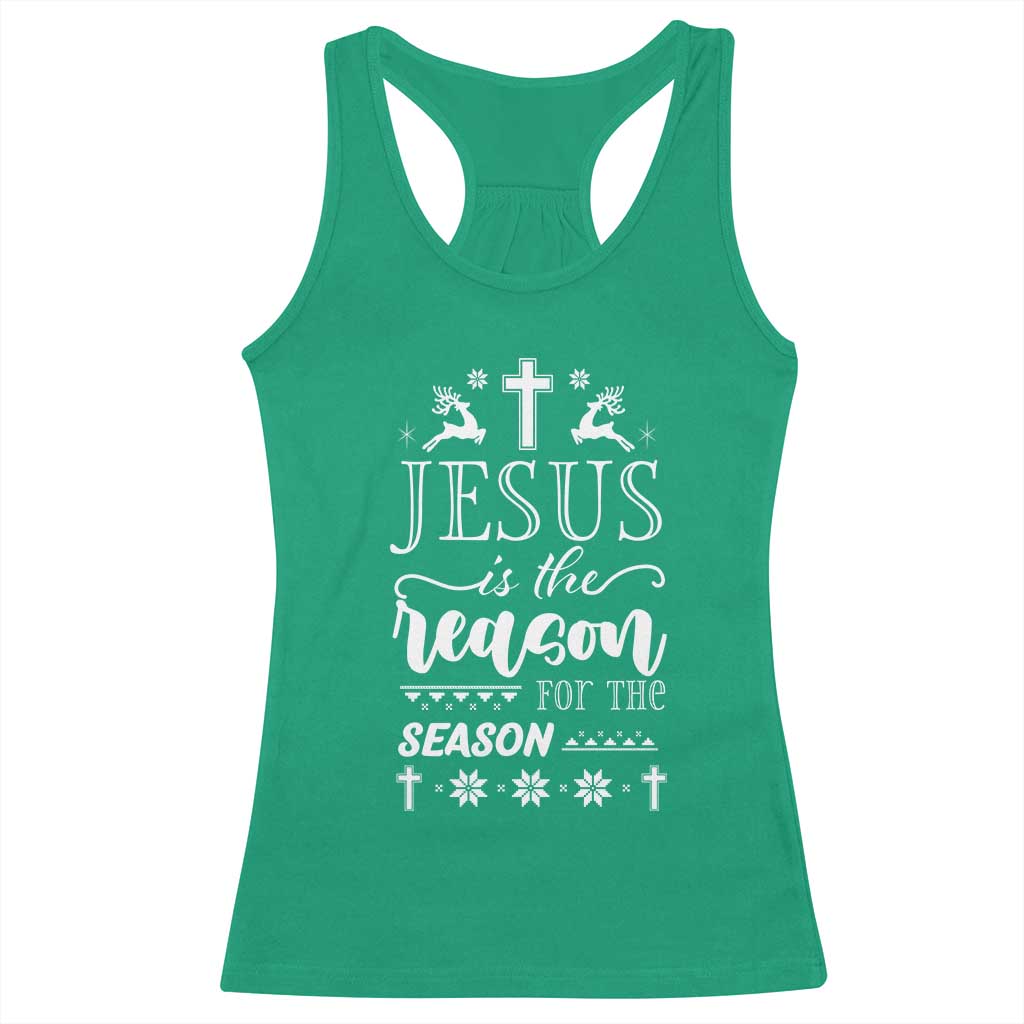 Christian Christmas Racerback Tank Top Jesus Is The Reason For The Season Xmas Faith - African Pride