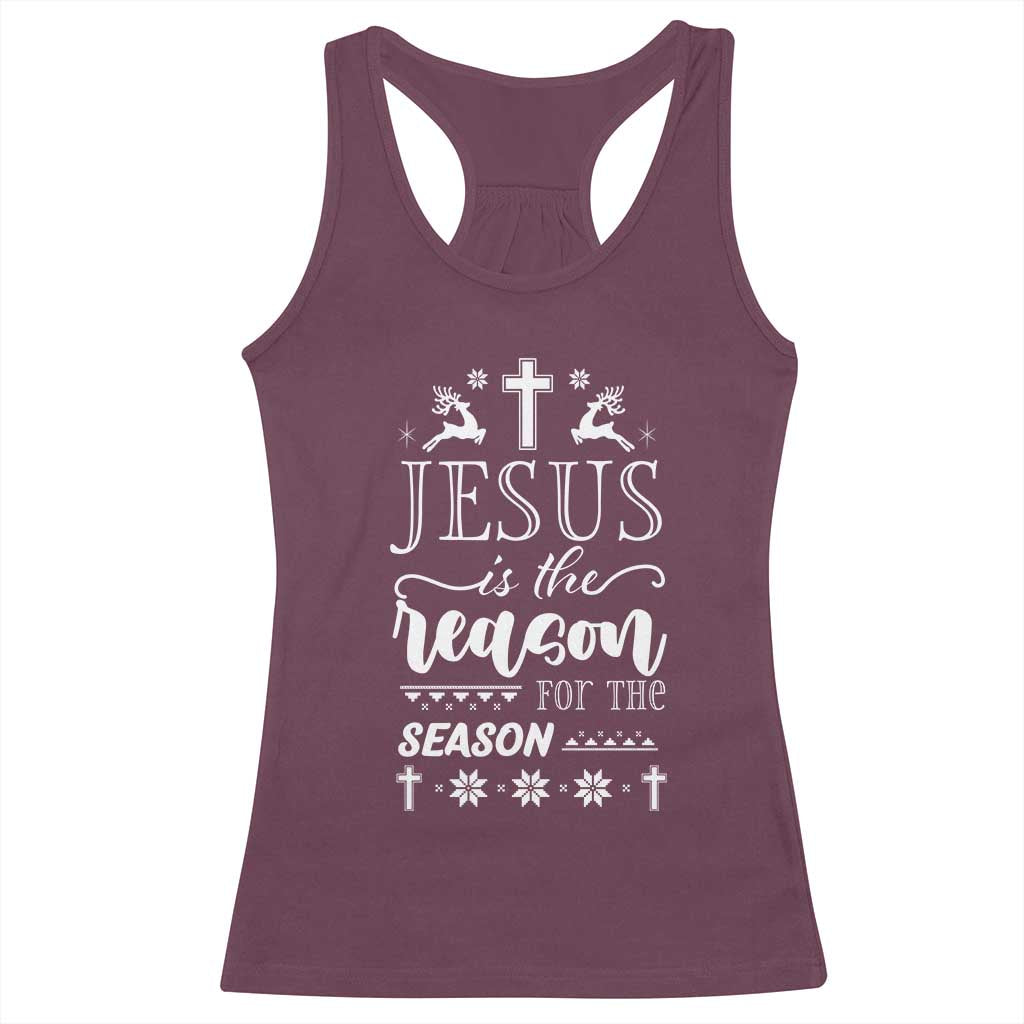 Christian Christmas Racerback Tank Top Jesus Is The Reason For The Season Xmas Faith - African Pride