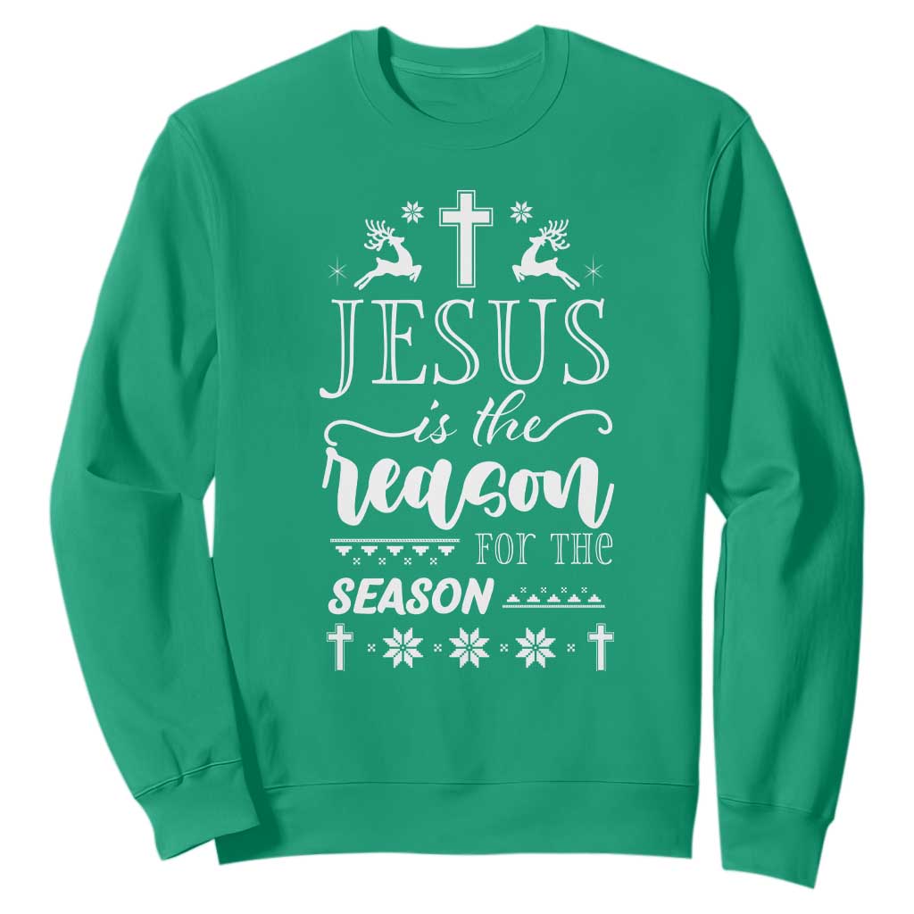 Christian Christmas Sweatshirt Jesus Is The Reason For The Season Xmas Faith - African Pride