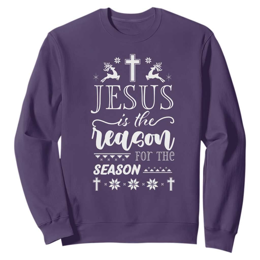 Christian Christmas Sweatshirt Jesus Is The Reason For The Season Xmas Faith - African Pride