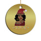 African American Xmas Christmas Ornament Black Santa Sassy Afro Queen Black Woman