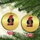 African American Xmas Christmas Ornament Black Santa Sassy Afro Queen Black Woman