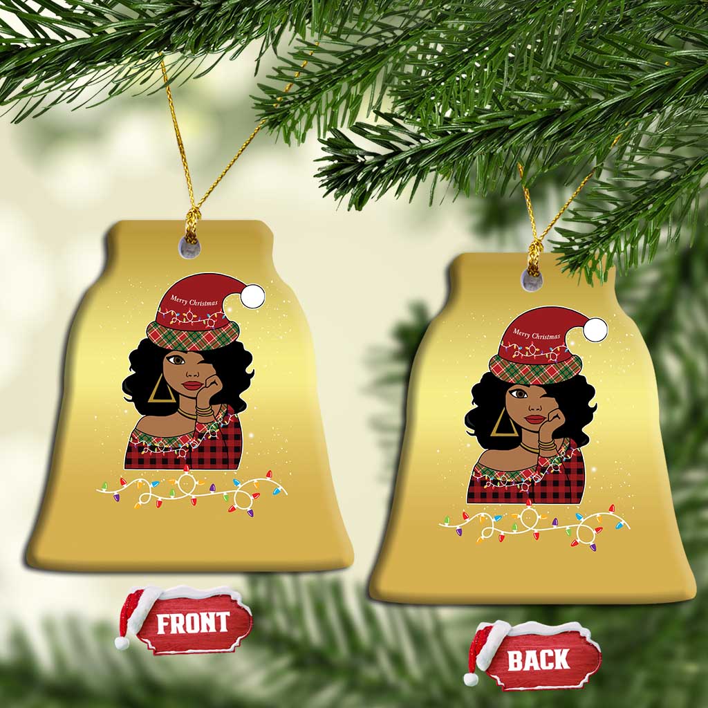 African American Xmas Christmas Ornament Black Santa Sassy Afro Queen Black Woman