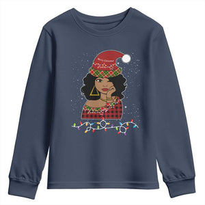 Sassy Afro Queen Black Woman Youth Long Sleeve Shirt Christmas Afro