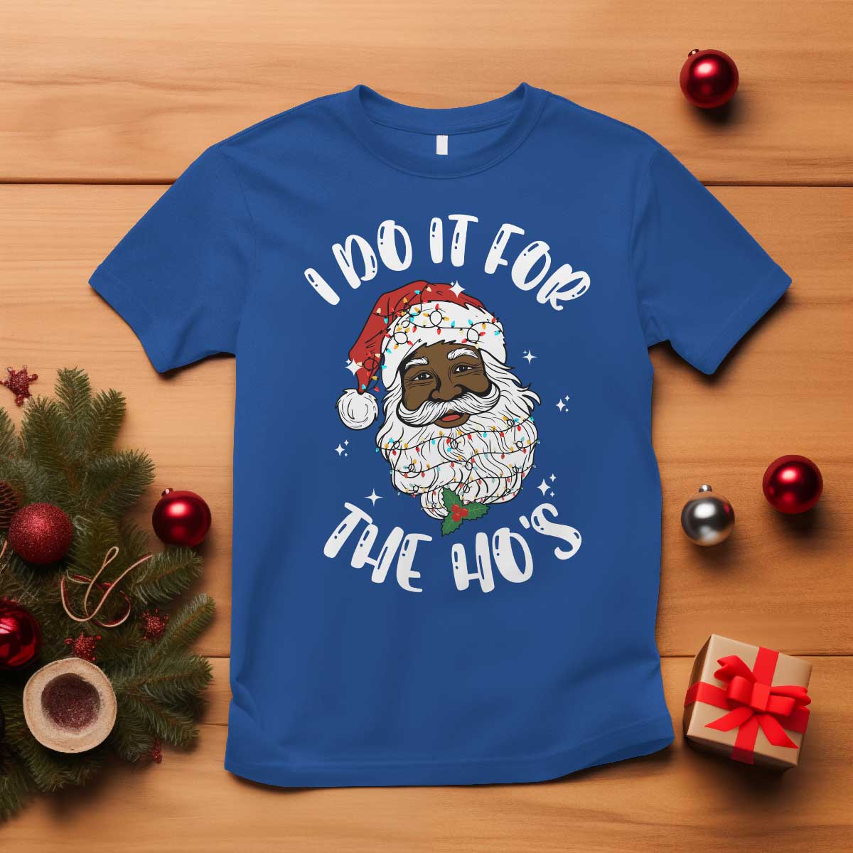 Funny Santa Claus T Shirt African American Xmas Vintage Black Santa - African Pride