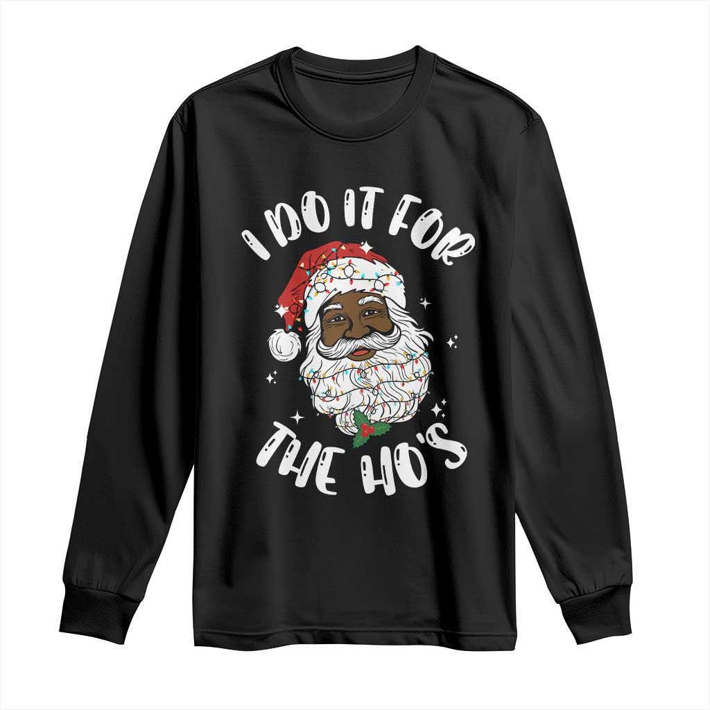 Funny Santa Claus Long Sleeve Shirt African American Xmas Vintage Black Santa - African Pride