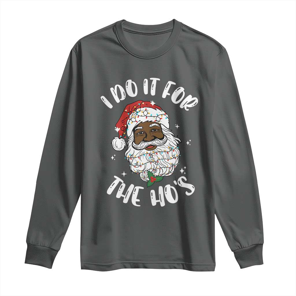 Funny Santa Claus Long Sleeve Shirt African American Xmas Vintage Black Santa - African Pride