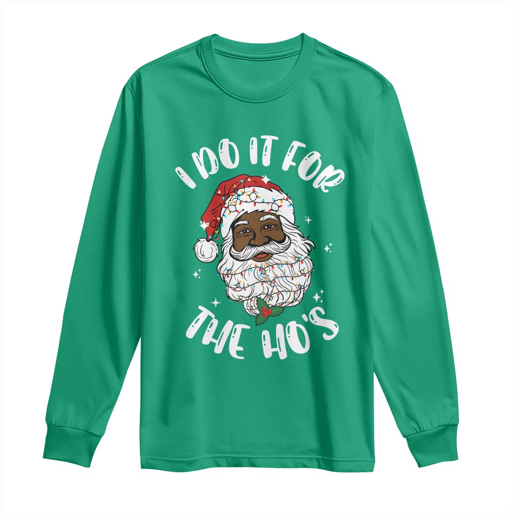 Funny Santa Claus Long Sleeve Shirt African American Xmas Vintage Black Santa - African Pride