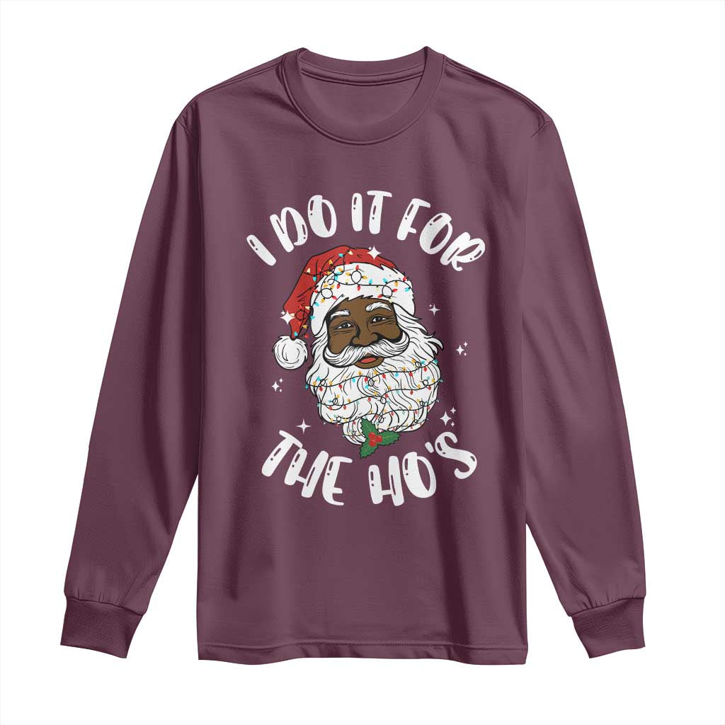 Funny Santa Claus Long Sleeve Shirt African American Xmas Vintage Black Santa - African Pride
