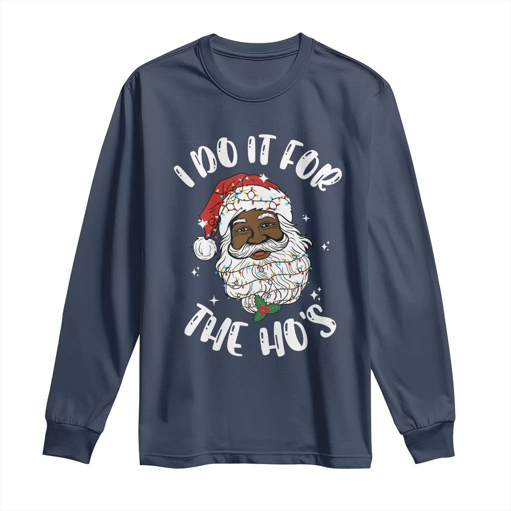 Funny Santa Claus Long Sleeve Shirt African American Xmas Vintage Black Santa - African Pride