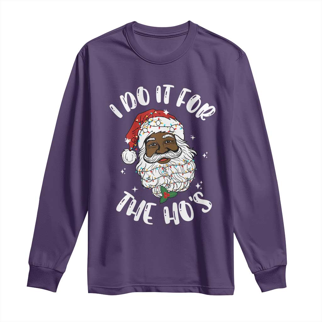 Funny Santa Claus Long Sleeve Shirt African American Xmas Vintage Black Santa - African Pride
