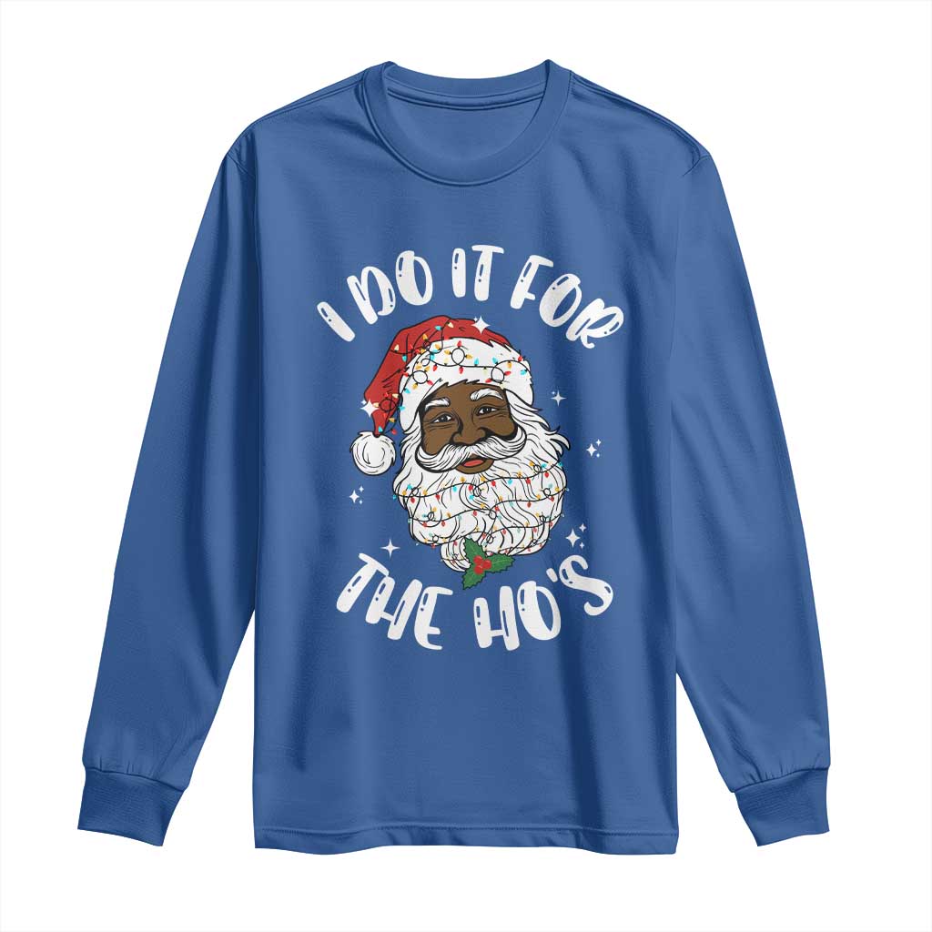 Funny Santa Claus Long Sleeve Shirt African American Xmas Vintage Black Santa - African Pride
