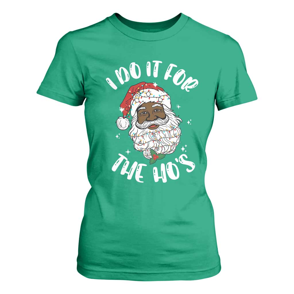 Funny Santa Claus T Shirt For Women African American Xmas Vintage Black Santa - African Pride