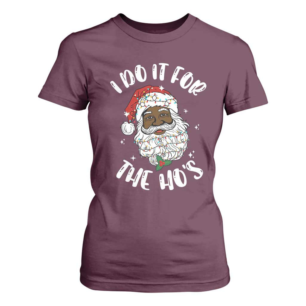 Funny Santa Claus T Shirt For Women African American Xmas Vintage Black Santa - African Pride