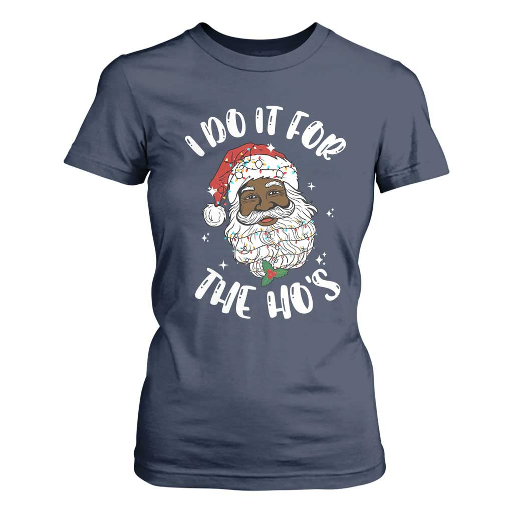 Funny Santa Claus T Shirt For Women African American Xmas Vintage Black Santa - African Pride