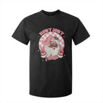 Funny Pink Christmas Retro Black Santa T Shirt For Kid Holly Jolly Vibes Checkboards