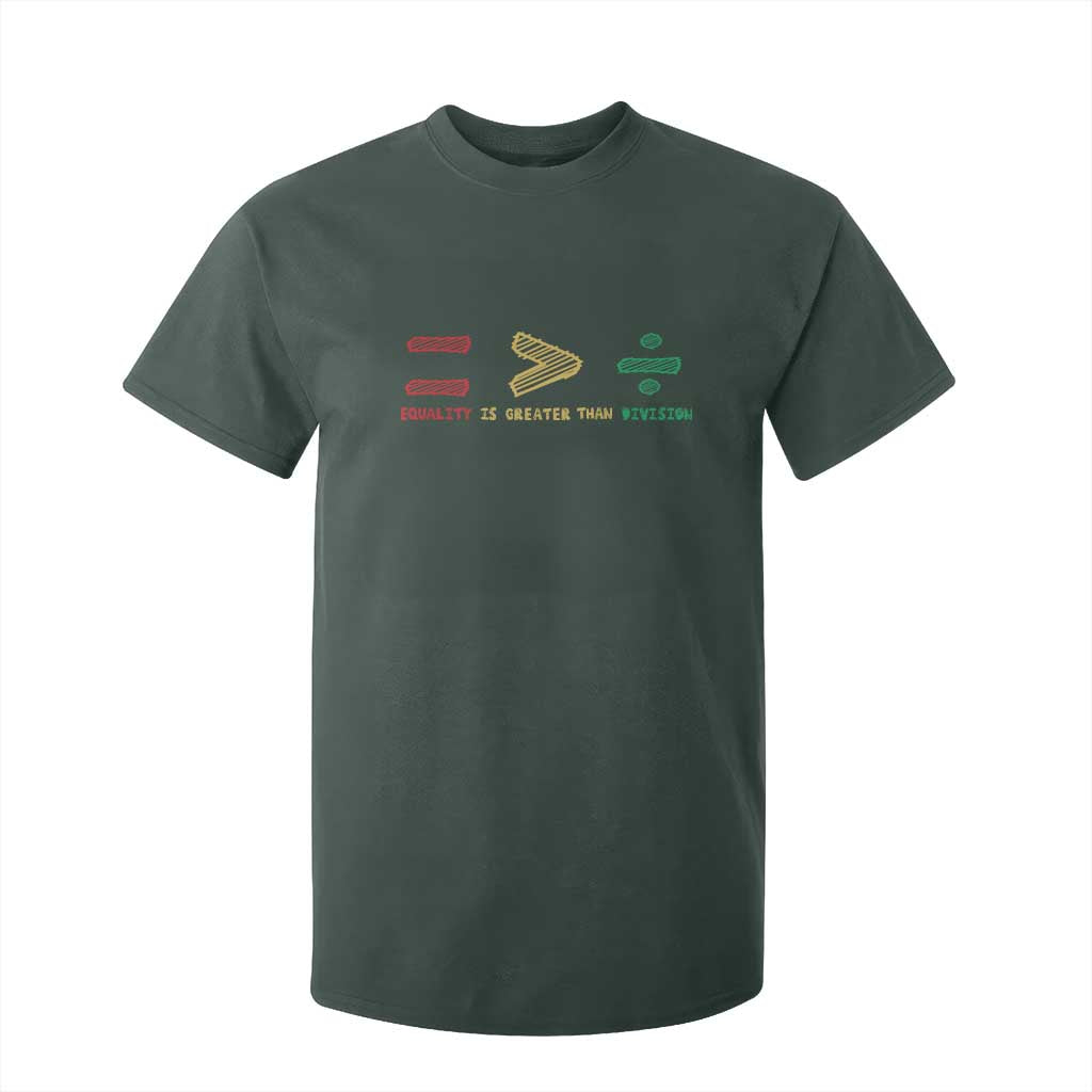 Juneteenth Equality Is Greater Than Division T Shirt For Kid Equal Rights Math Symbol