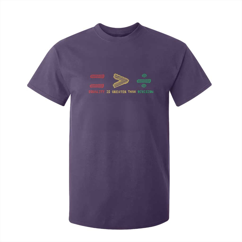 Juneteenth Equality Is Greater Than Division T Shirt For Kid Equal Rights Math Symbol