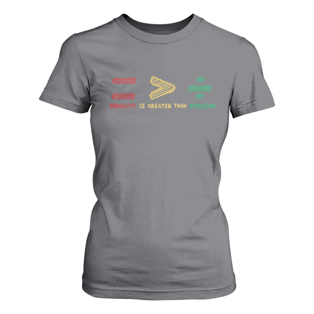 Juneteenth Equality Is Greater Than Division T Shirt For Women Equal Rights Math Symbol