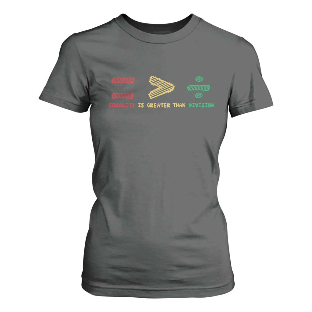 Juneteenth Equality Is Greater Than Division T Shirt For Women Equal Rights Math Symbol