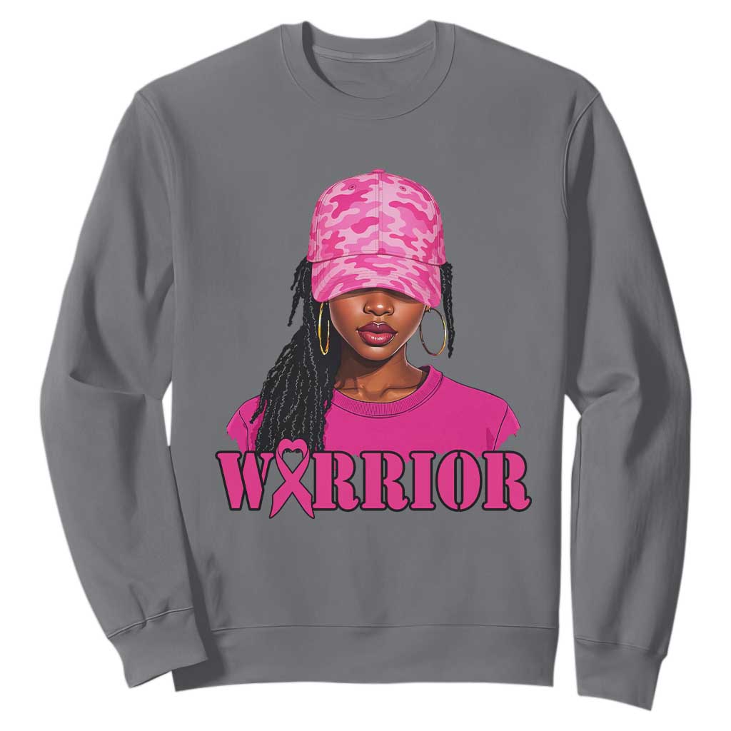 African American Warrior Breast Cancer Sweatshirt Pink Ribbon - African Pride