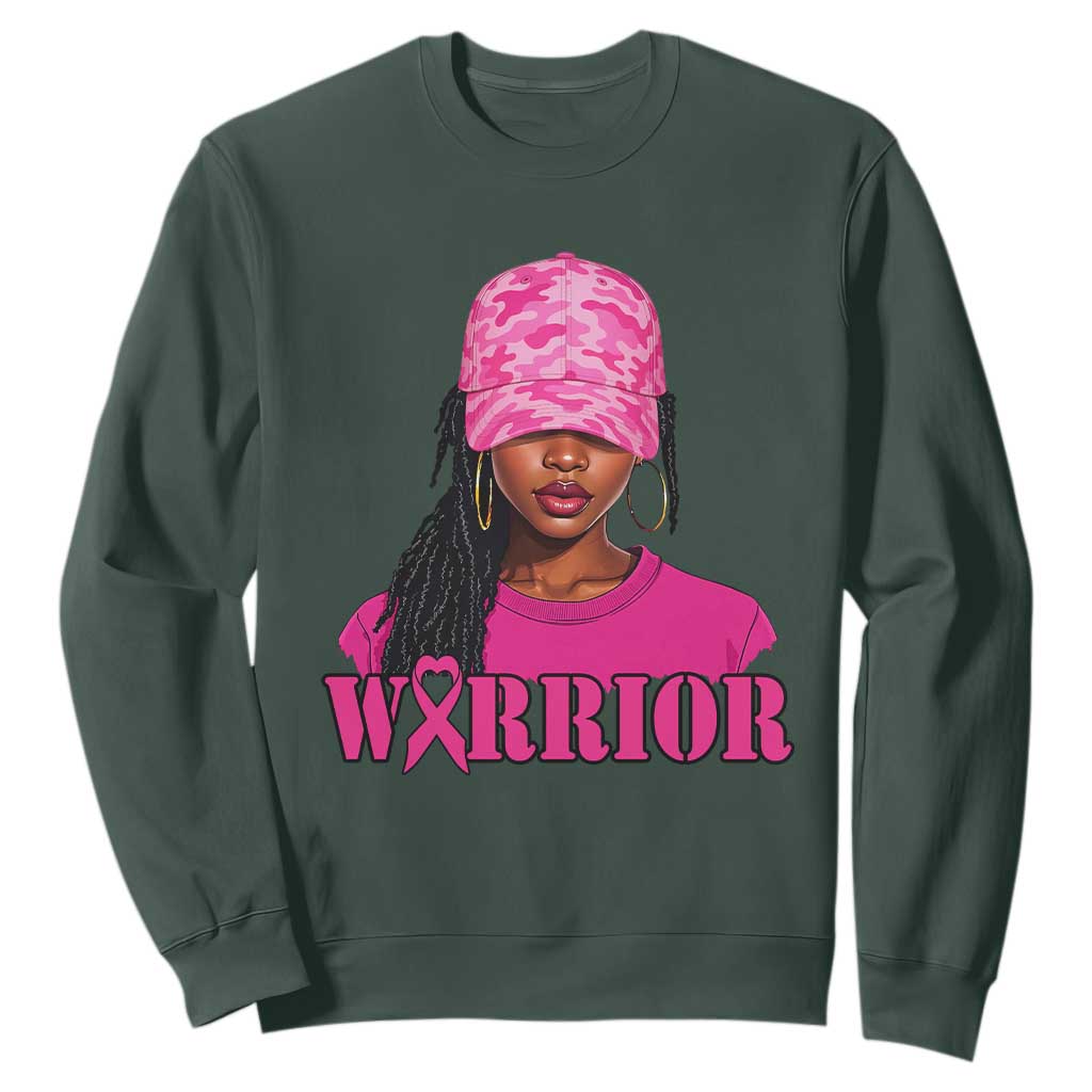 African American Warrior Breast Cancer Sweatshirt Pink Ribbon - African Pride