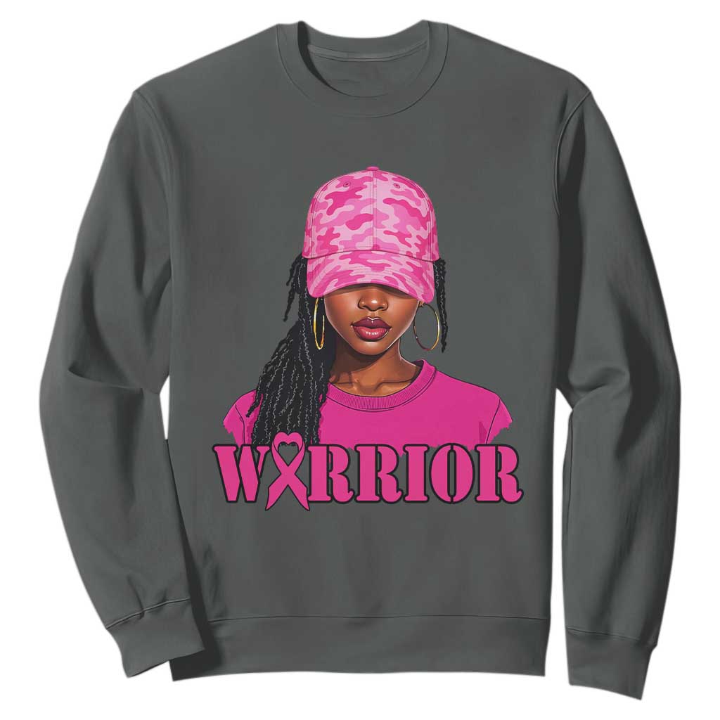 African American Warrior Breast Cancer Sweatshirt Pink Ribbon - African Pride