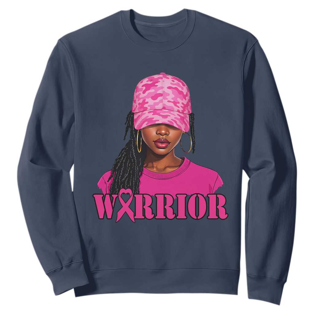 African American Warrior Breast Cancer Sweatshirt Pink Ribbon - African Pride
