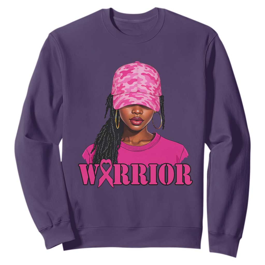 African American Warrior Breast Cancer Sweatshirt Pink Ribbon - African Pride